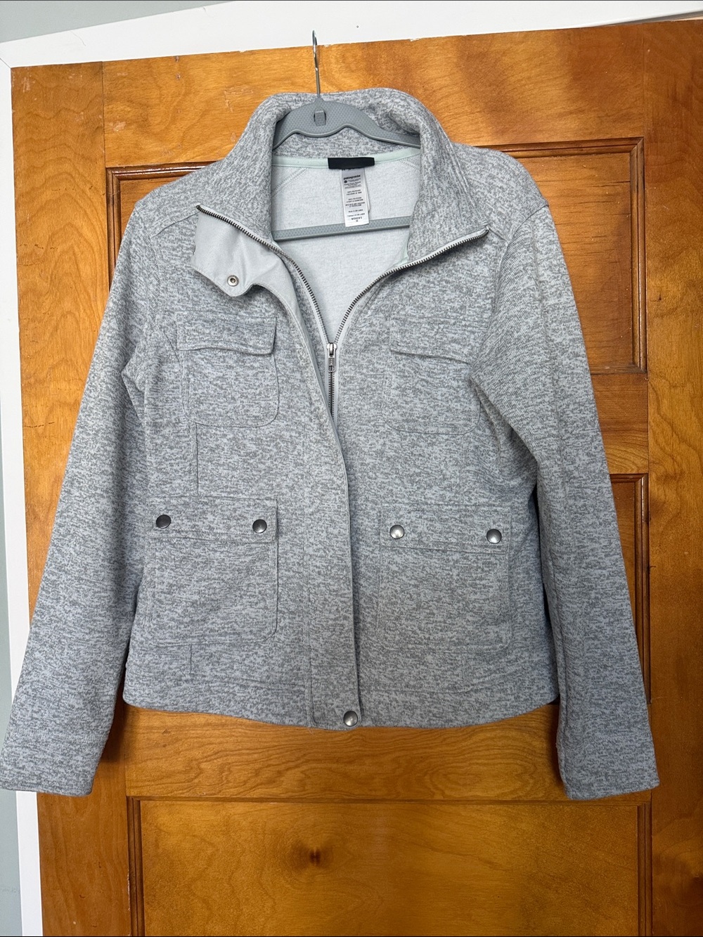Patagonia Light Heather Gray Utility Jacket with Snap Pockets